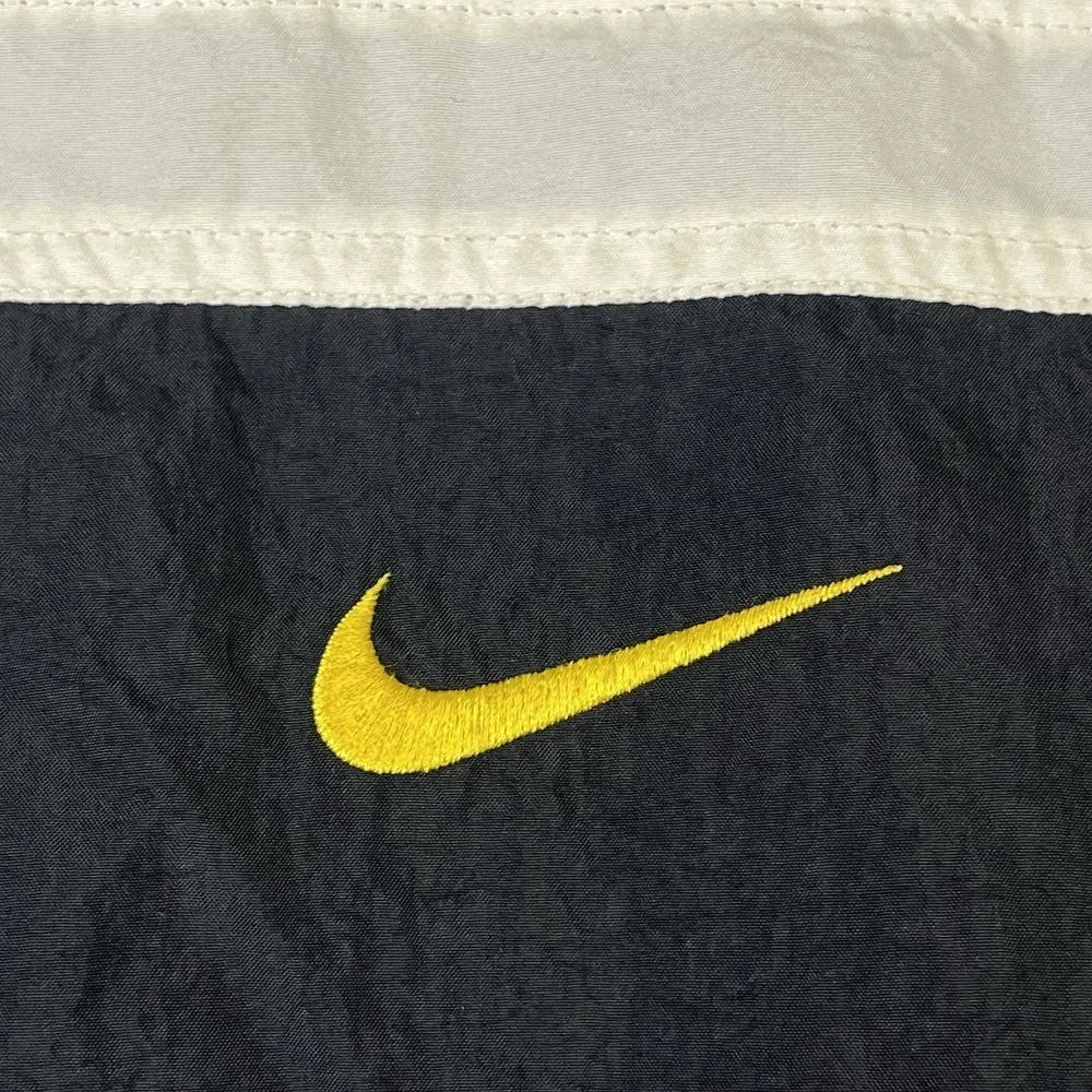 Nike Logo Nylon Pullover Sweatshirt Shirt Black White Vintage 90's Youth XL